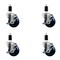 Service Caster 3.5'' SS Solid Poly Swivel 1-3/8'' Expanding Stem Caster Set with Brake, 4PK SCC-SSEX20S3514-SPUS-TLB-138-4 - alternate 1